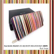 [Paul Smith] Crossover Stripe ラウンドファスナー 長財布