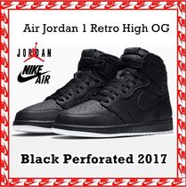 NIKE Air Jordan 1 Retro High OG Black Perforated SS 17 2017