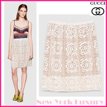 GUCCI★素敵！NATURAL WHITE MACRAME DETACHABLE LINING SKIRT