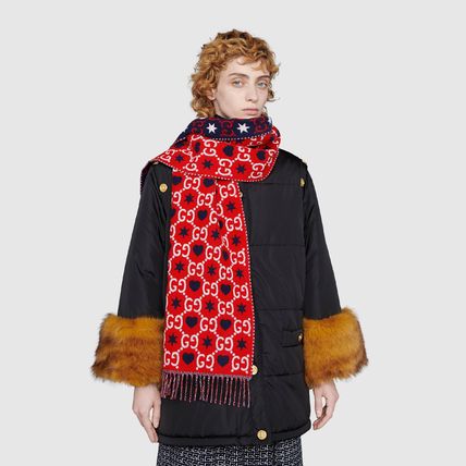 GUCCI マフラー・ストール 累積売上総額第１位【GUCCI★20春夏】WOOL SCARF_ROSSO(4)