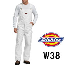 38インチ Dickies ディッキーズ オーバーオール ホワイト デニム