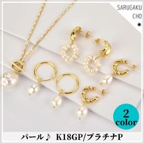 パール ドロップ ピアス K18GP・プラチナP／シルバー925