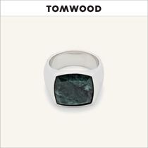 【Tom Wood】シルバー&グリーンマーブルストーン Cushion リング