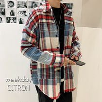 メンズ オーバーサイズ チェック シャツ 厚手 フランネル c414