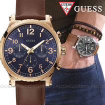 送関込★Guess ゲス Arrow レザー メンズ 腕時計 W1215G1