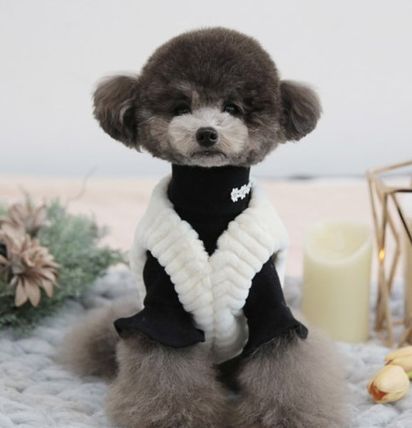 TOTO&ROY ペット(犬猫)服 TOTO&ROY ★Lohas Fur Vest  S-XL ブラック ホワイト ピンク(3)