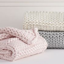 Pottery Barn★Super Chunky Knit Throw ブランケット 140x114cm