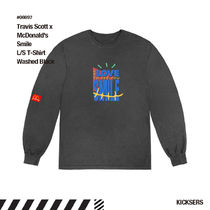 話題コラボ Travis Scott McDonald Smile L/S Tee Washed Black