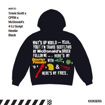 話題コラボ Travis Scott CPFM McDonald Script Hoodie Black