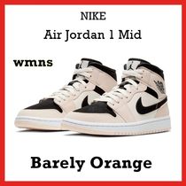 NIKE Air Jordan 1 Mid Barely Orange WMNS 2020 AW 20