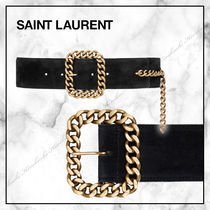 ◆Saint Laurent 20AW 最新◆スクエアバックルスエードベルト◆