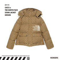 人気話題注目コラボ！GUCCI x THE NORTH FACE DOWN JACKET BROWN