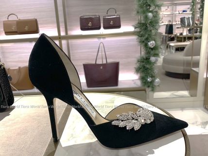 Jimmy Choo パンプス 希少★Jimmy Choo TEJA100 ジーンズもOK クリスタル パンプス 黒(2)