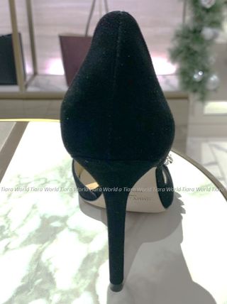 Jimmy Choo パンプス 希少★Jimmy Choo TEJA100 ジーンズもOK クリスタル パンプス 黒(5)