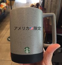 スタバアメリカ★グレーストーン陶器マグ(シリコン底、蓋付) 414