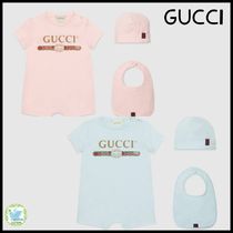 GUCCI★ヴィンテージロゴ入り ロンパース ハット ビブ 3点セット