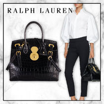 ◆Ralph Lauren 21SS 最新作◆Ricky 33 ワニ柄ハンドバッグ◆黒