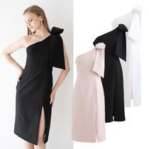 CHICWISH★リボン付きワンショルダースリットワンピース☆