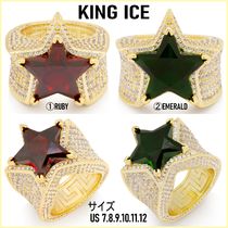 送料関税込【King Ice】RUBY / EMERALD STAR RING (2色)☆国内発