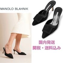 関税込〇manolo☆マノロ maysale70 スエードミュール　ブラック