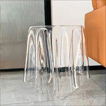 韓国家具 ゴースト 透明アクリル 円形サイドテーブル SideTable