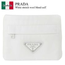 Prada White stretch wool blend cuff