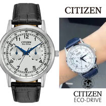 CITIZEN Eco-Drive ソーラー レザー Black メンズ ao9000-14b