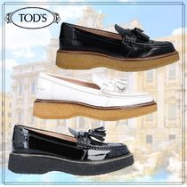 関税送料込【TOD'S】タッセルモカシン ウェッジヒール