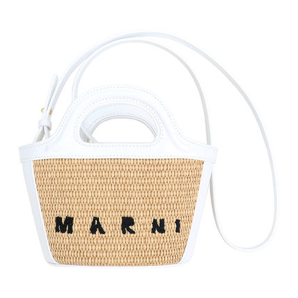 MARNI トートバッグ MARNI TROPICALIA マルニトートバッグ マイクロ レザー ラフィア(12)