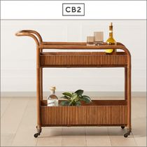 《CB2》FELIZ RATTAN BAR CART キャスター付 ドリンクバーカート