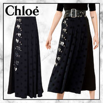 ◆Chloe 21SS 最新作◆エンベリッシュ ロングスカート◆Black◆