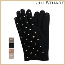JILL STUART★ ブラック 真珠装飾 ウール混紡 手袋★