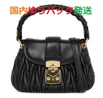 【EMS関税込】MiuMiu★Coffer matelasse leather handbag black