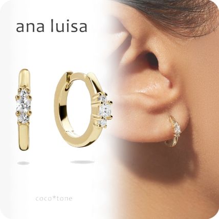 ana luisa ピアス 新作 ◆ ana luisa キュービックジルコニアフープピアス 送関込