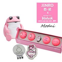 韓国人気VOLVIK×JINRO★ゴルフボール&ゴルフマーカーセットpink