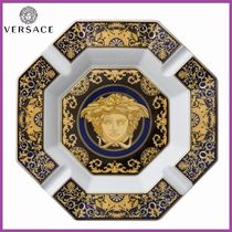 VERSACE★Medusa blue メデューサ アッシュトレイ 灰皿 L 24cm