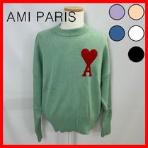 ★韓国の人気★【AMI】★BIG HEART INTARSIA OVERSIZE KNI.T★