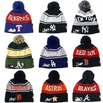 New Era ニットキャップ・ビーニー 国内未入荷 New Era MLB Team Pom Pon Knit Beanie ビーニー