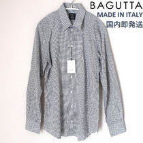 ★即発★BAGUTTA バグッタ イタリア製 ドレスシャツ 総柄グレー