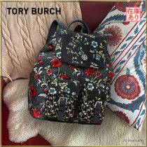 ★完売アイテム★TORY BURCH MIXED-PRINT NYLON FLAP BACKPACK