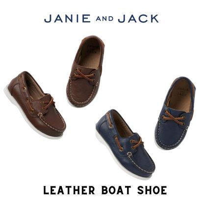 JANIE AND JACK キッズフォーマルシューズ セレモニーに♪【JANIE AND JACK】レザー　デッキシューズ