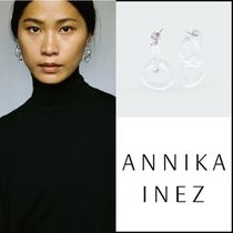 Annika Inez*デュアルガラスフープ 2連ピアス クリア 14Kgold