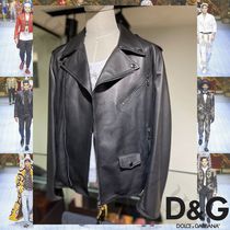 Dolce & Gabbana ラムレザー ライダースジャケット ブラック