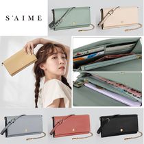 台湾 S'AIME セメ レザー チェーン ロングクリップ 長財布