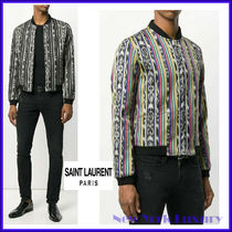 SAINT LAURENT★素敵！REVERSIBLE Stripe Bomber Jacket