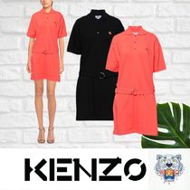 KENZO ケンゾー ロゴ入りミニワンピースドレス ポロネック 半袖