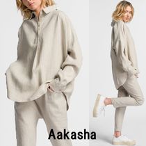 Aakasha ピンストライプ オーバーサイズ  プルオーバー シャツ