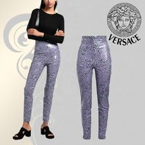 VERSACE ヴェルサーチ スキニー スパッツ パンツ レオパード柄