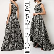 TADASHI SHOJI ジャガード ロングドレス メタリック ワンショル