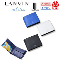 ランバンオン 財布 折り財布 ミニ財布 レザー lanvin オンブルー